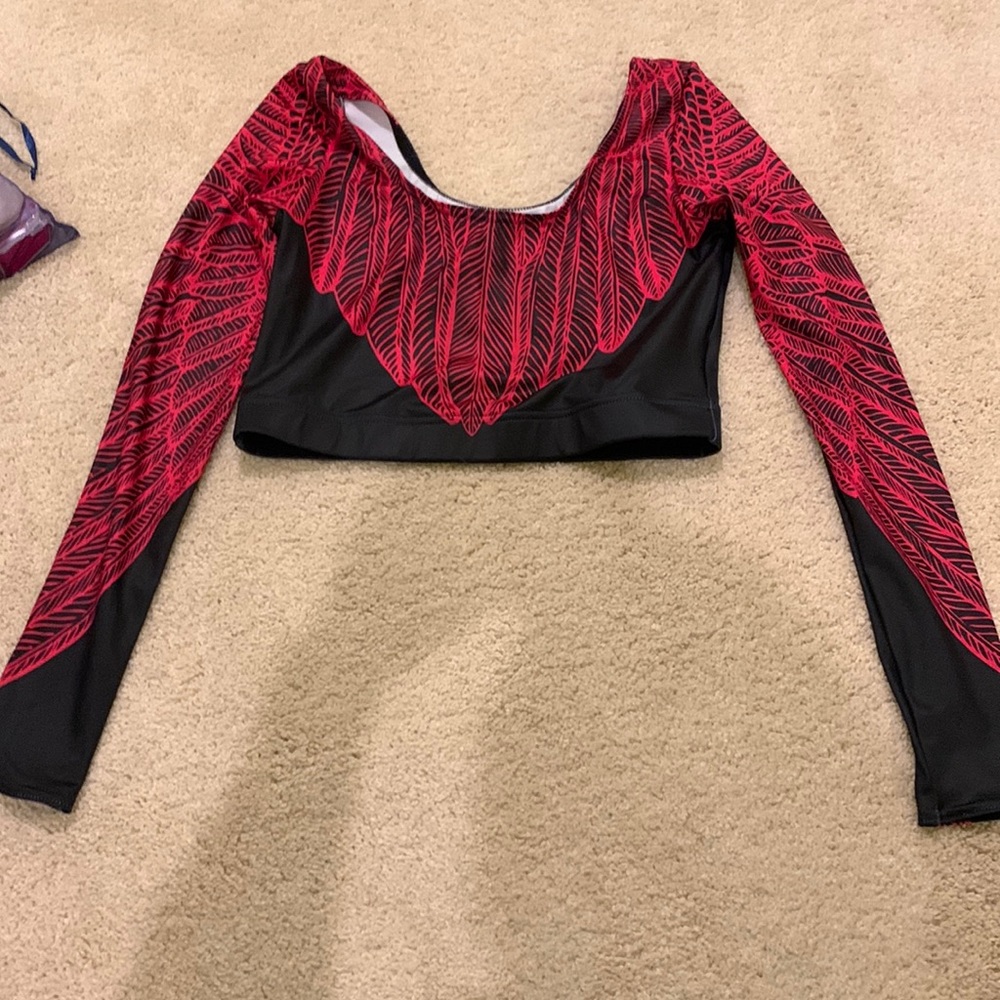 Blackmilk Red Blood Wing long sleeved crop top